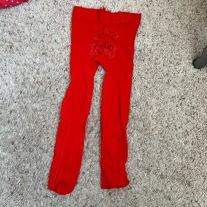 GIRLS red ruffle butt tights